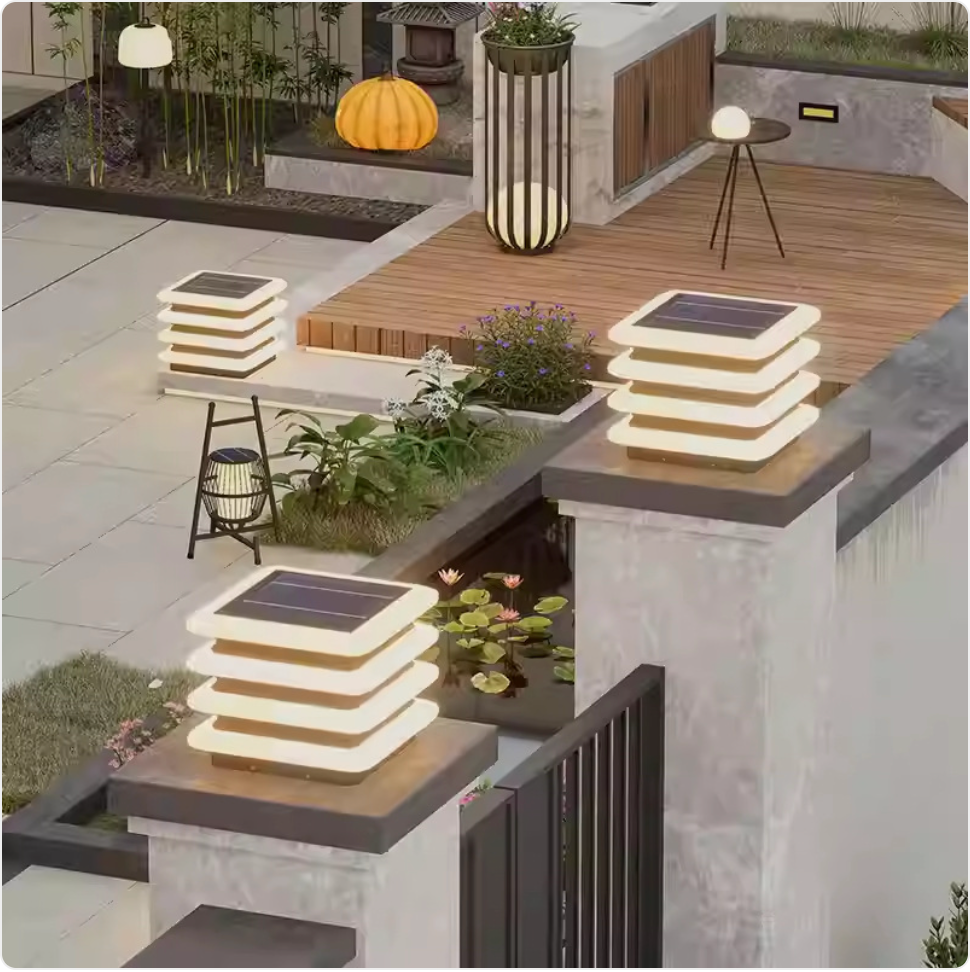 Solar Waterproof Wall Pillar Lamp