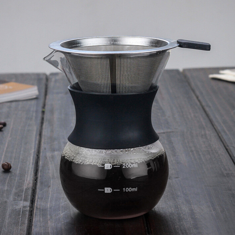 Stainless Steel Coffee Dripper with Glass Carafe
