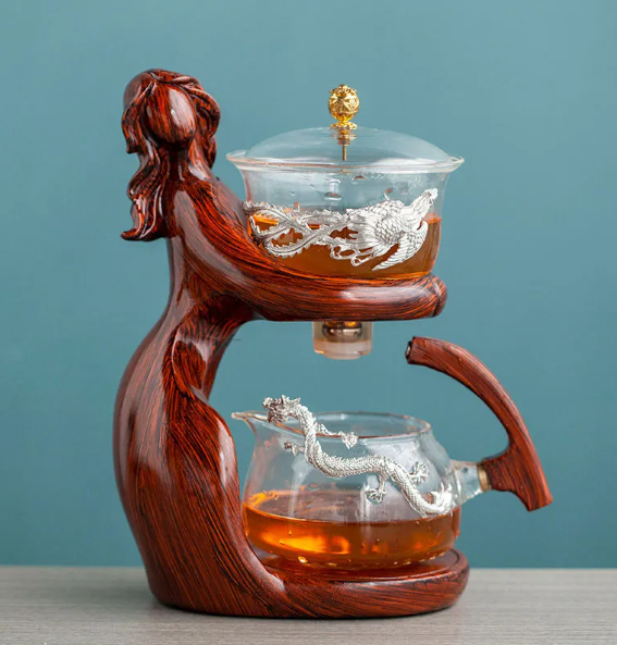 Semi-Automatic Glass Kungfu Tea Set
