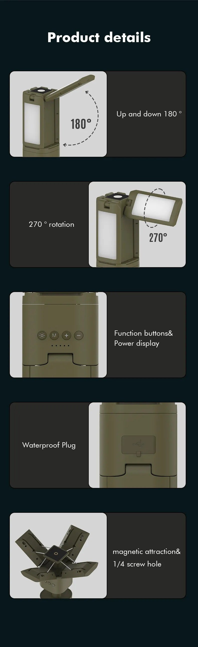 Folding Camping Lantern with Bluetooth Speaker