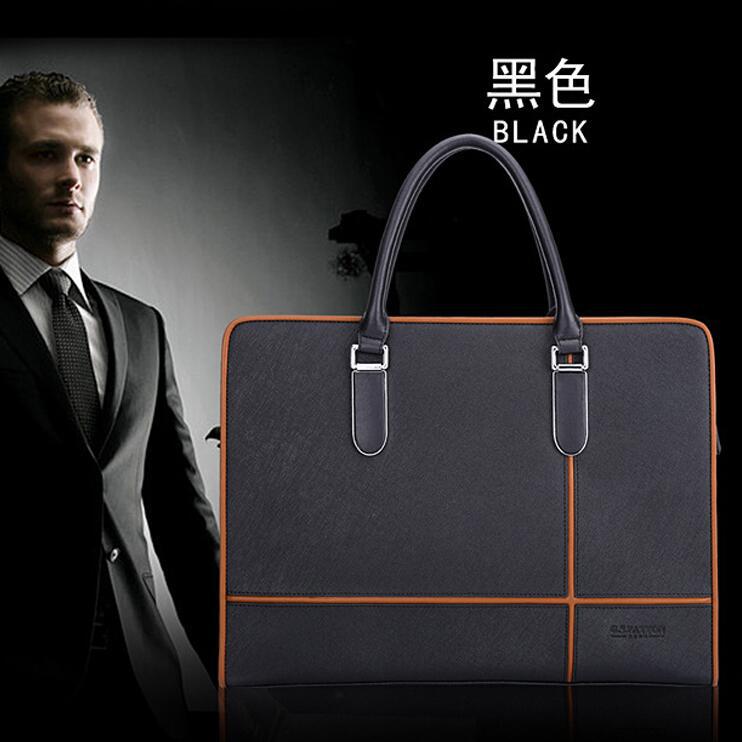 Leather Briefcase Crossbody Bag
