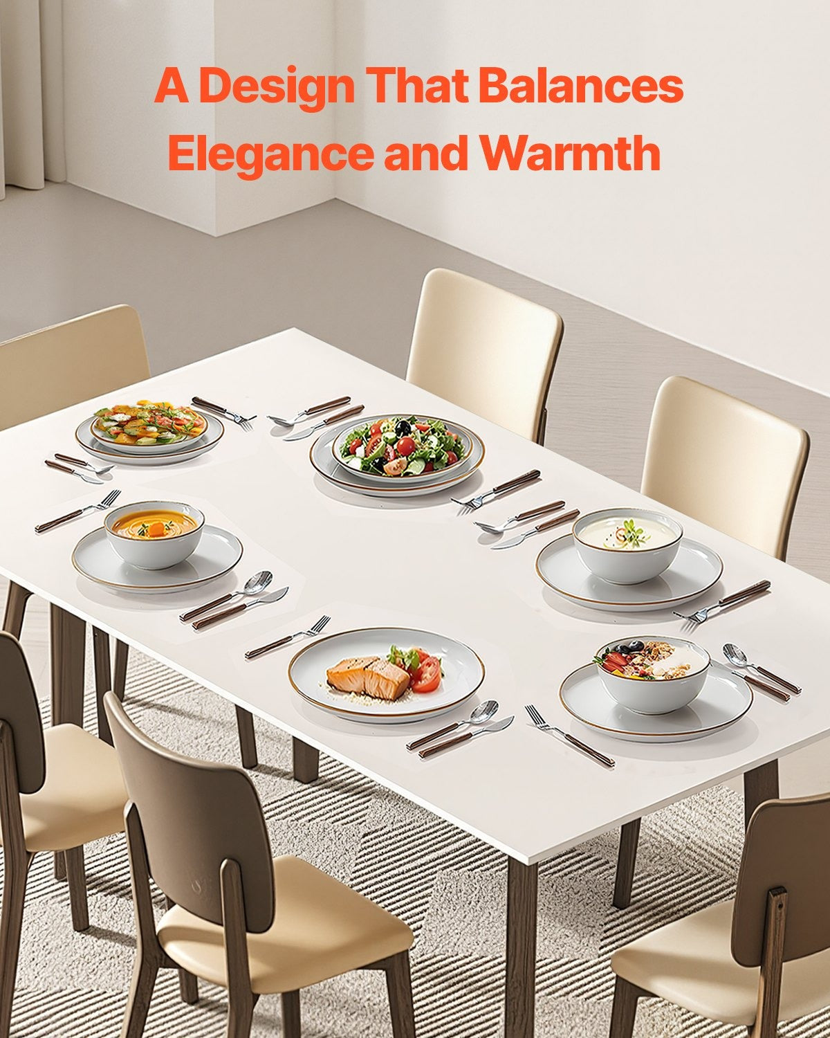 18-Piece White Ceramic Dinnerware Set