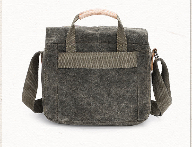 Water-Resistant Canvas Camera Bag for DSLR Crossbody