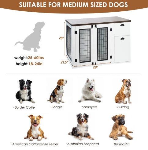 Furniture-Style Wooden Dog Crate, Double Door