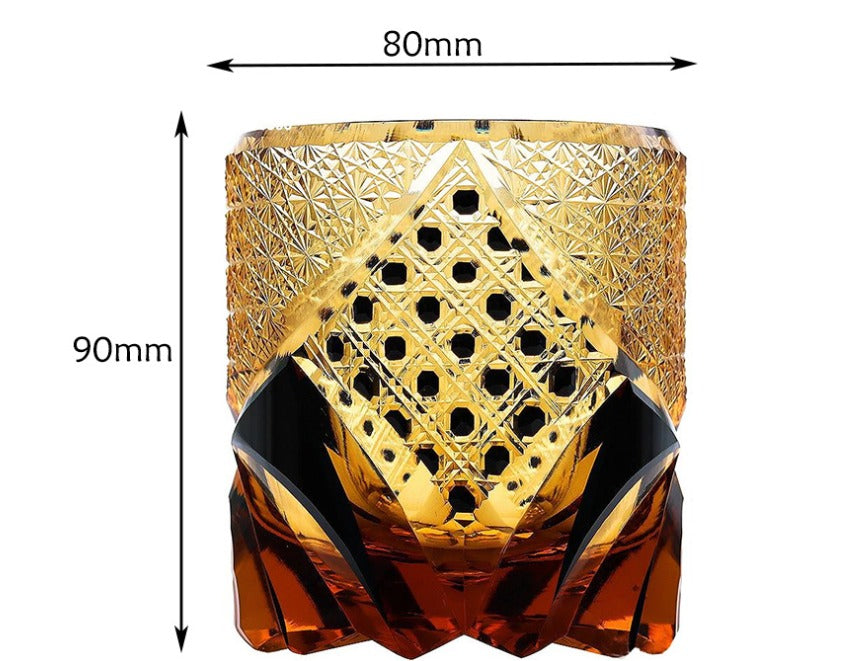 Hand-Carved Crystal Whiskey Glass
