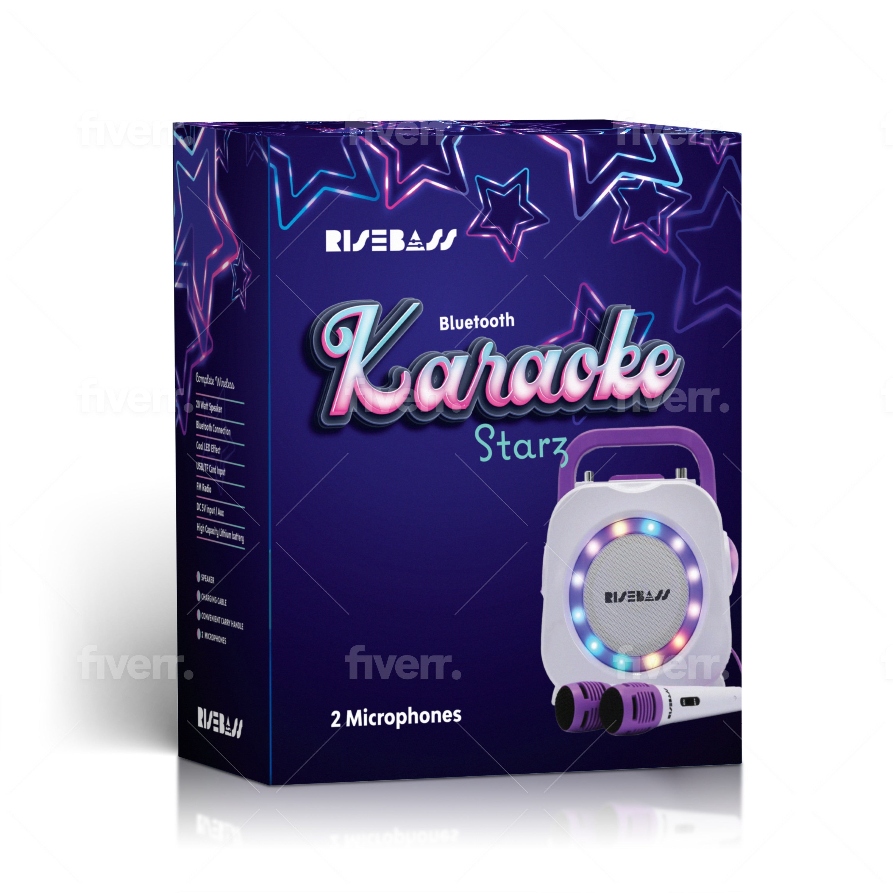 Karaoke Machine for Kids - Bluetooth Speaker with 2 Microphone