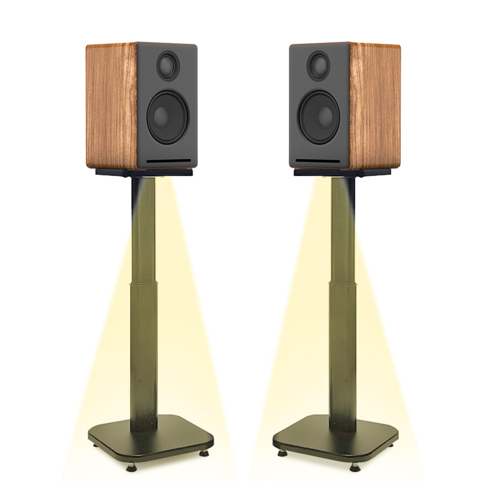 Height-Adjustable Bookshelf Speaker Stands, Set of 2