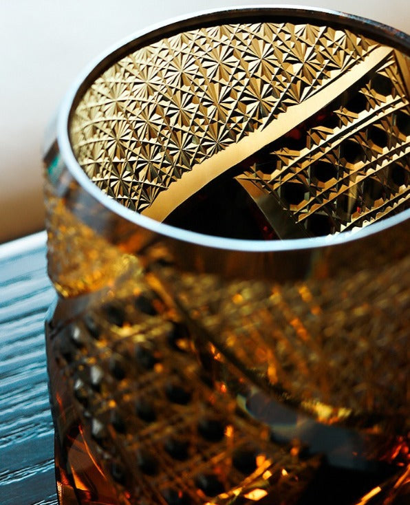 Hand-Carved Crystal Whiskey Glass