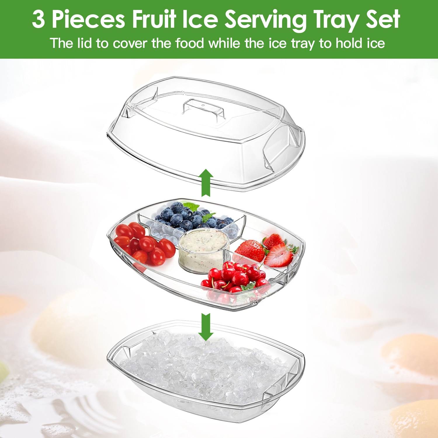 Chilled Serving Tray with Lid and Compartments