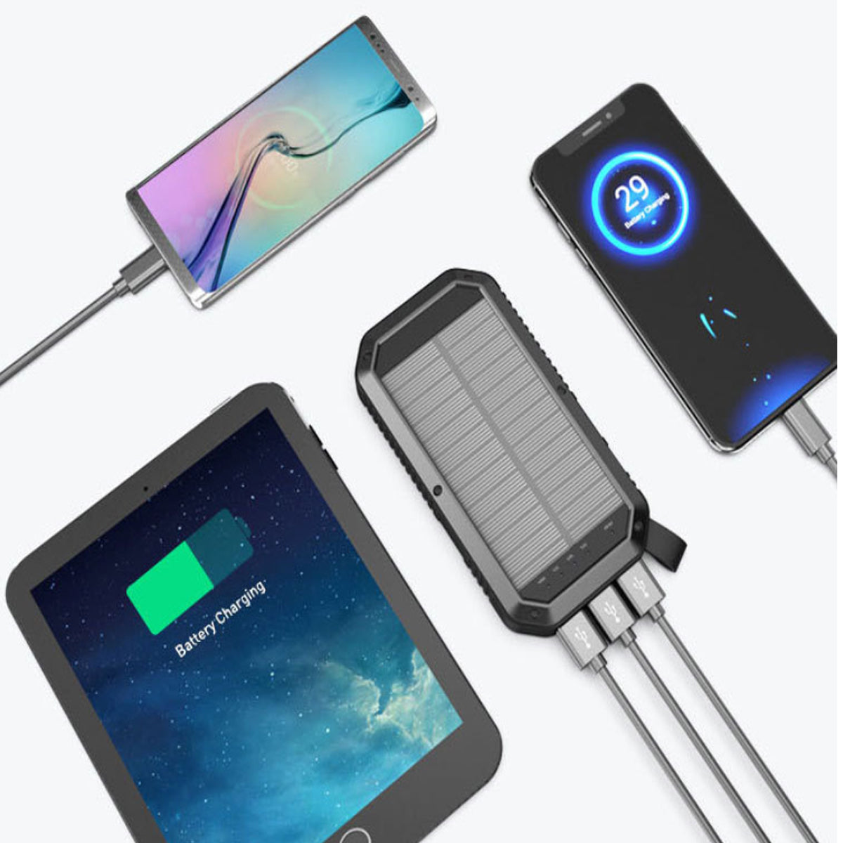 Sun Chaser Mini Solar Wireless Charger with LED Flood Light