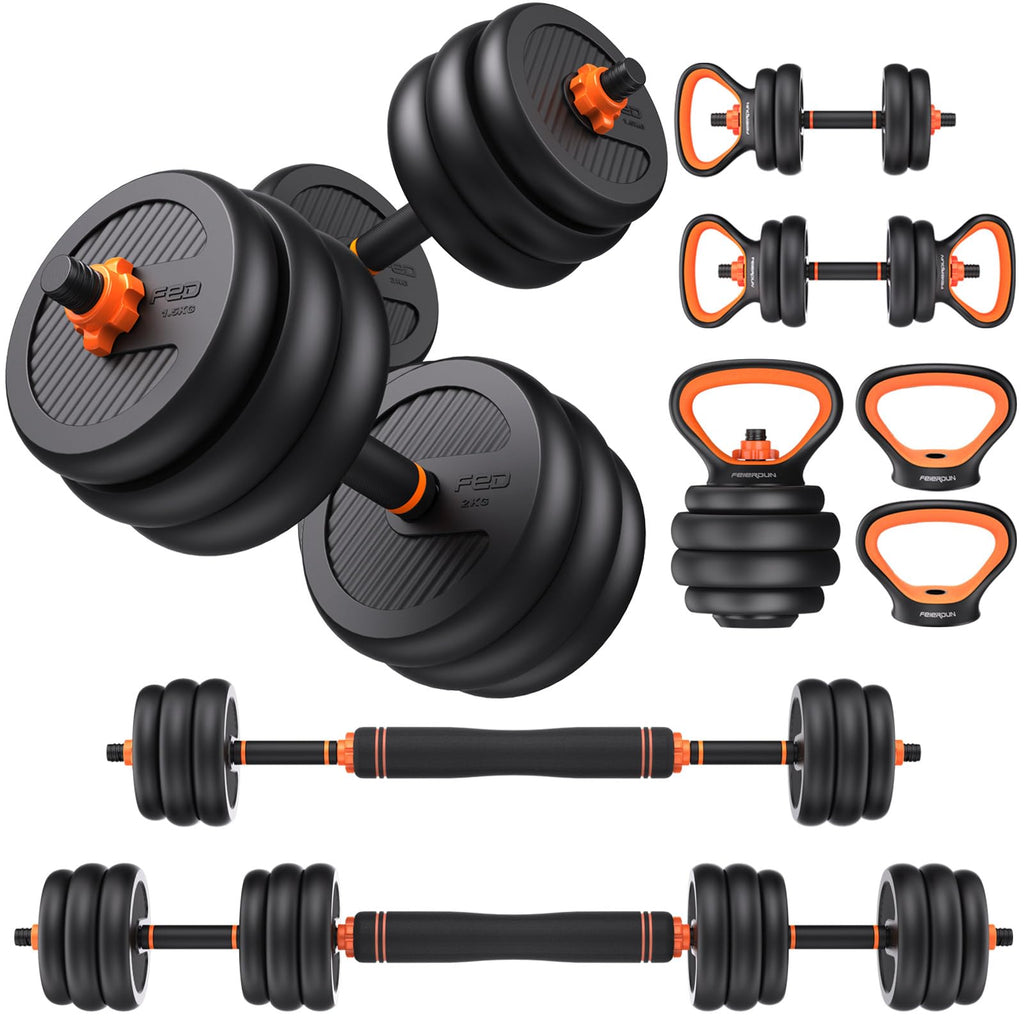 4-in-1 Adjustable Dumbbell Set, 40lbs