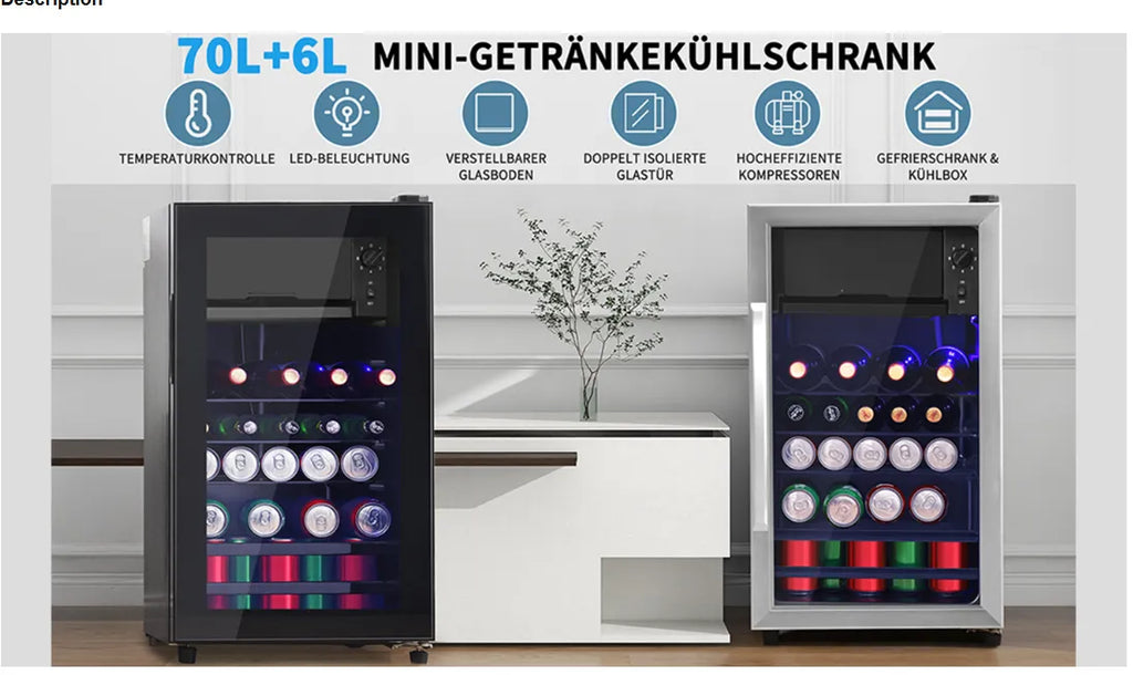 76L Compact Mini Fridge with Freezer