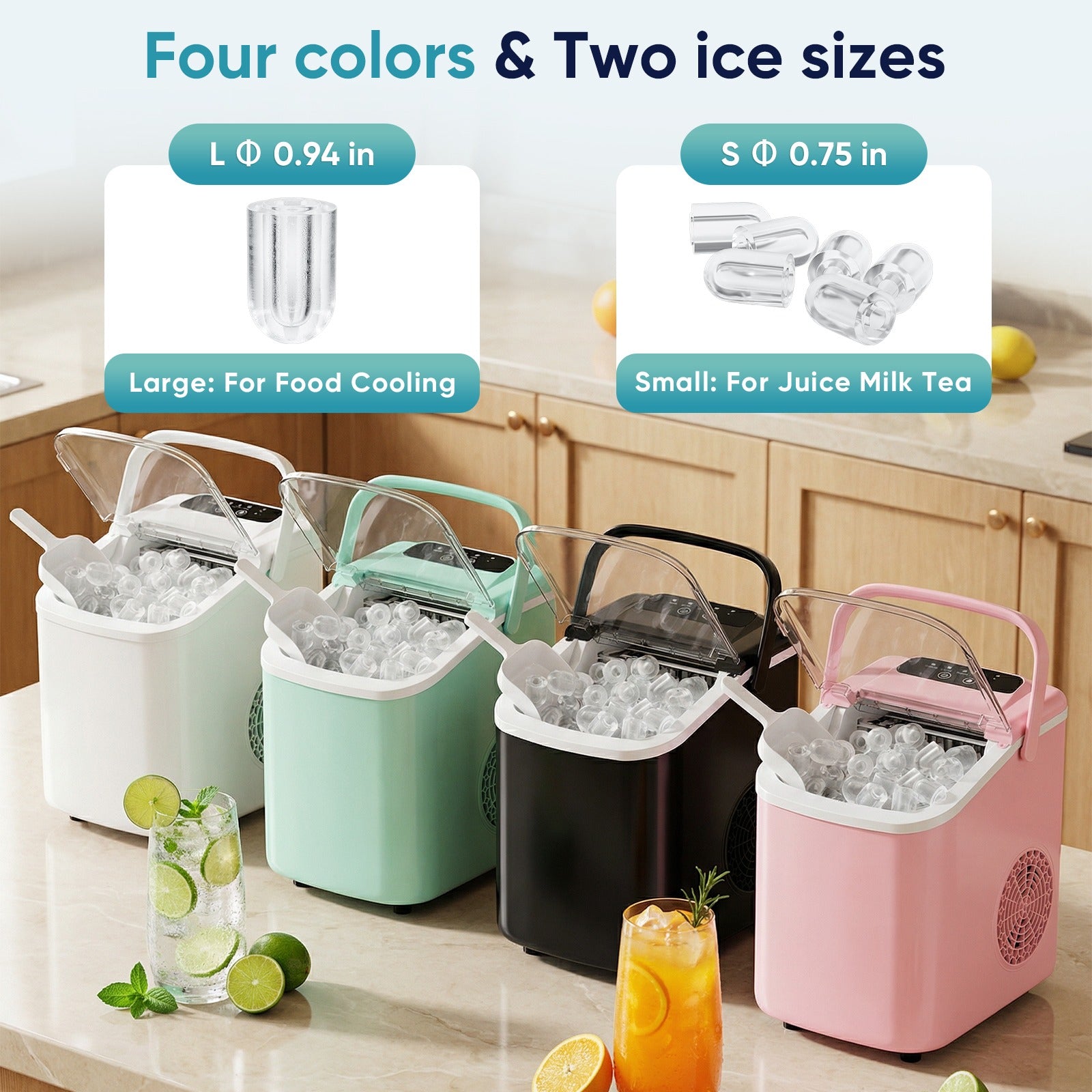 Portable Desktop Ice Maker with Handle