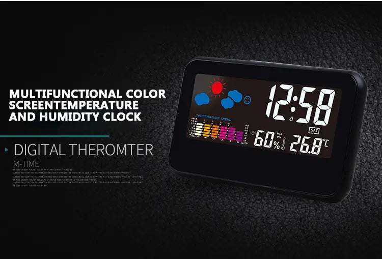 1pc Desktop Electronic Clock with Temperature Display