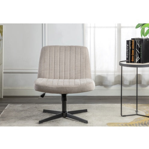 Cross-Legged Fabric Task Chair, Wide Seat
