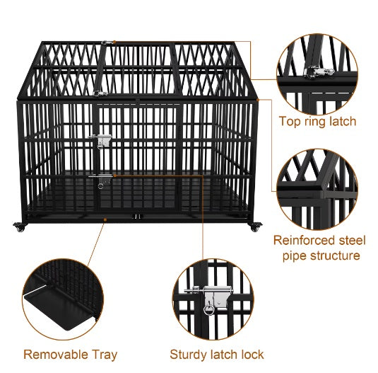 Heavy-Duty XL Dog Crate, 54-Inch, Roof Top