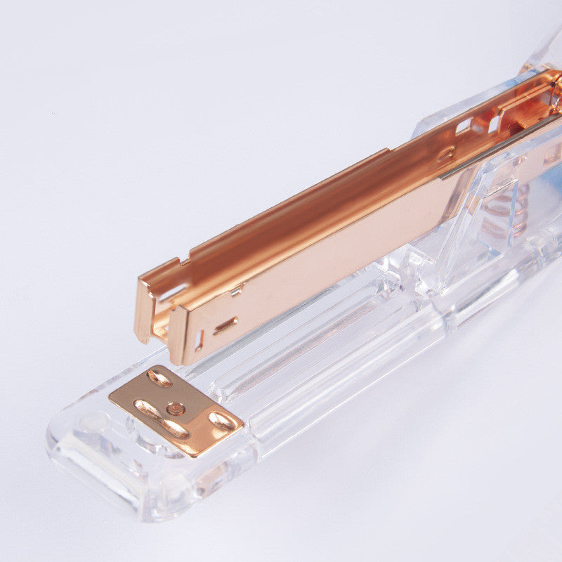 Rose Gold Manual Stapler with 100 Staples for Office
