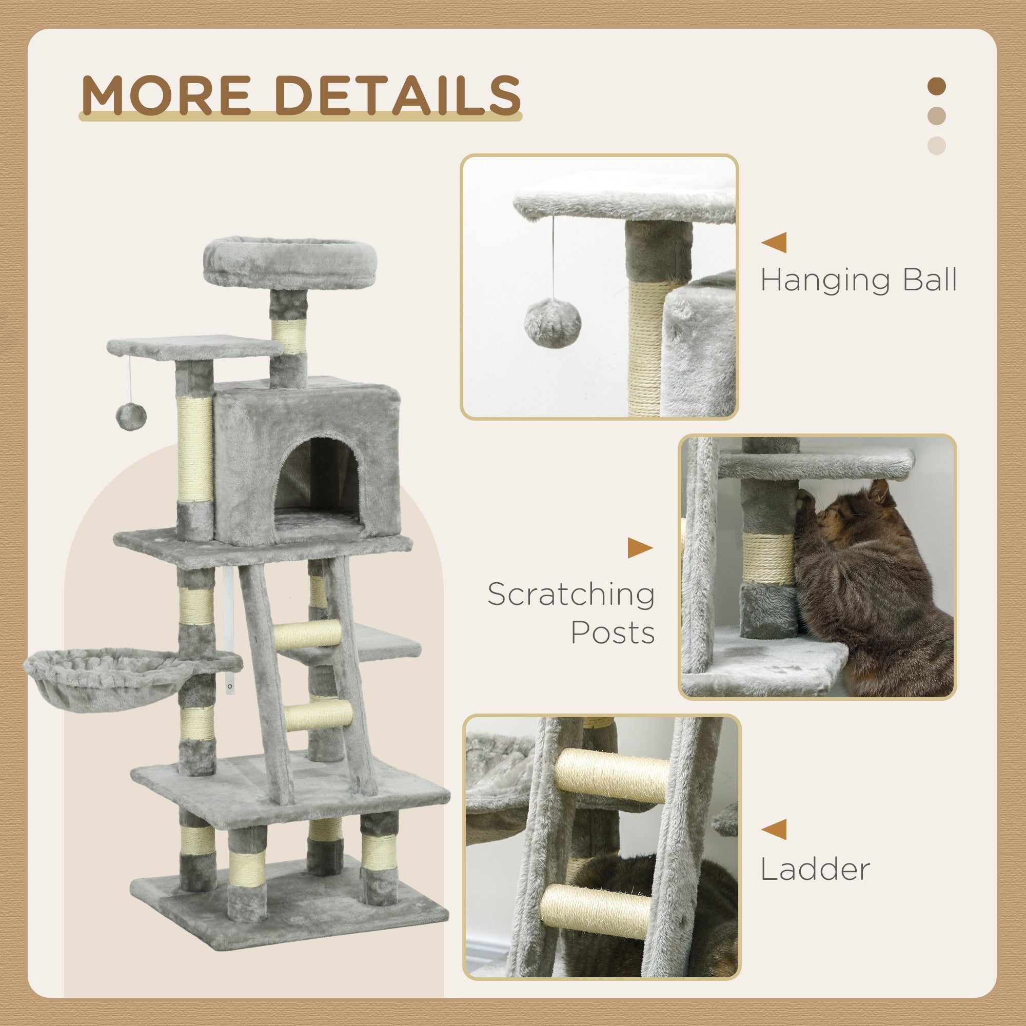 PawHut Cat Tree with Scratching Post
