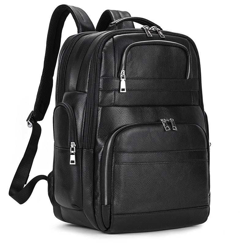Leather Backpack with USB Charging Port