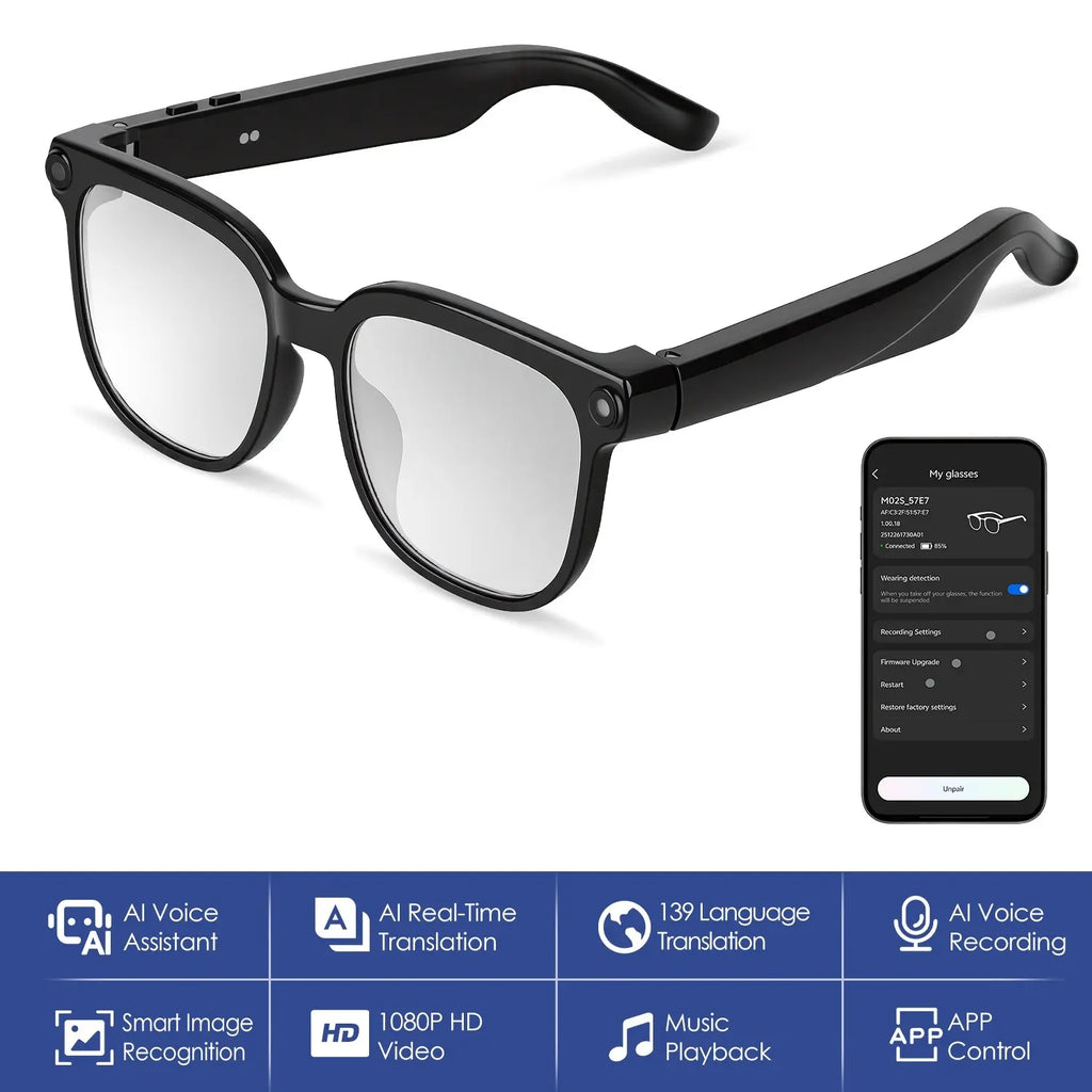 AI Smart Glasses with Camera and Voice Assistant