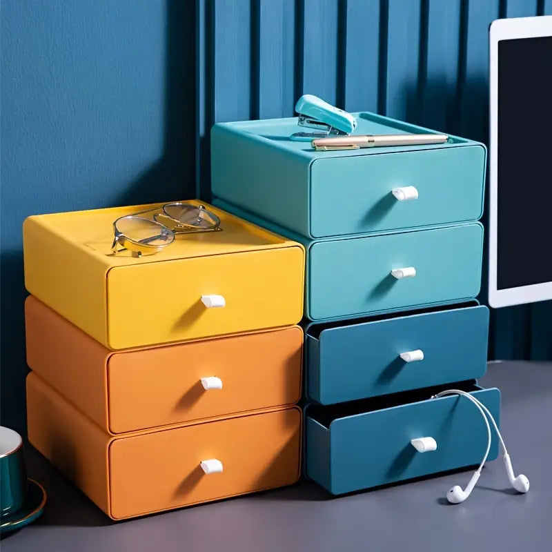 Desktop Drawer Organizer - Stackable Plastic Storage Box