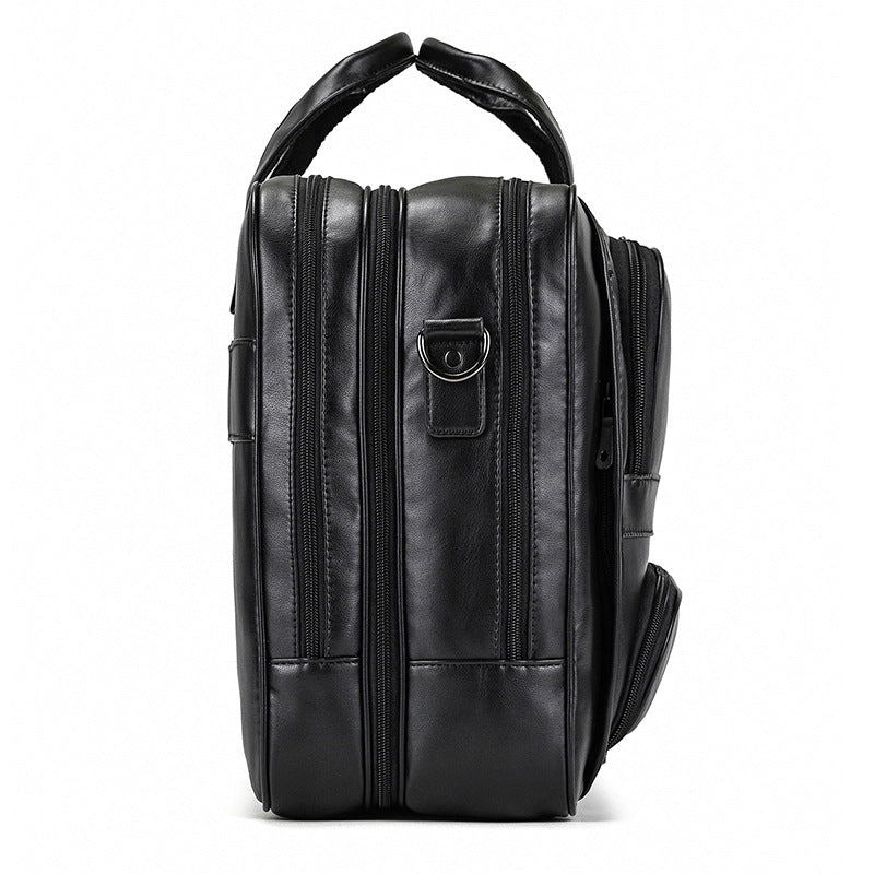Leather Briefcase with 3 Compartments