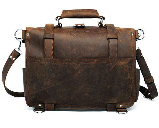 Crazy Horse Leather Men's Shoulder Bag