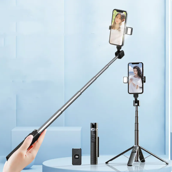 Quadrupod Double Fill Light Bluetooth Selfie Stick