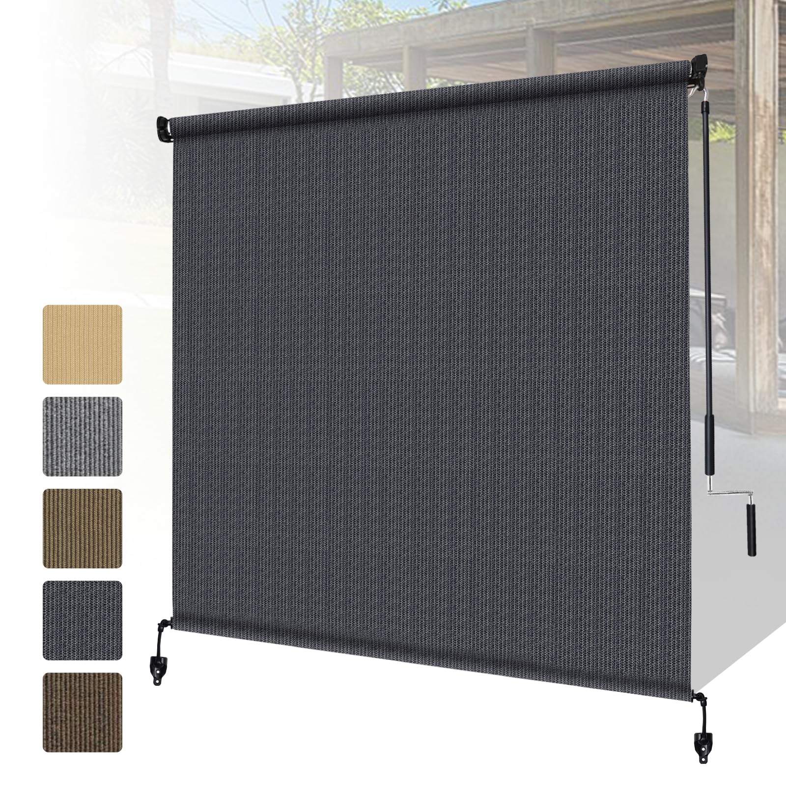 Shade&amp;Beyond Cordless Outdoor Roller Shade, 5x8ft