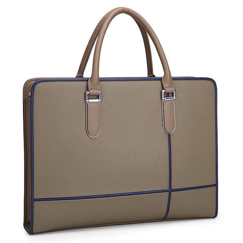 Leather Briefcase Crossbody Bag
