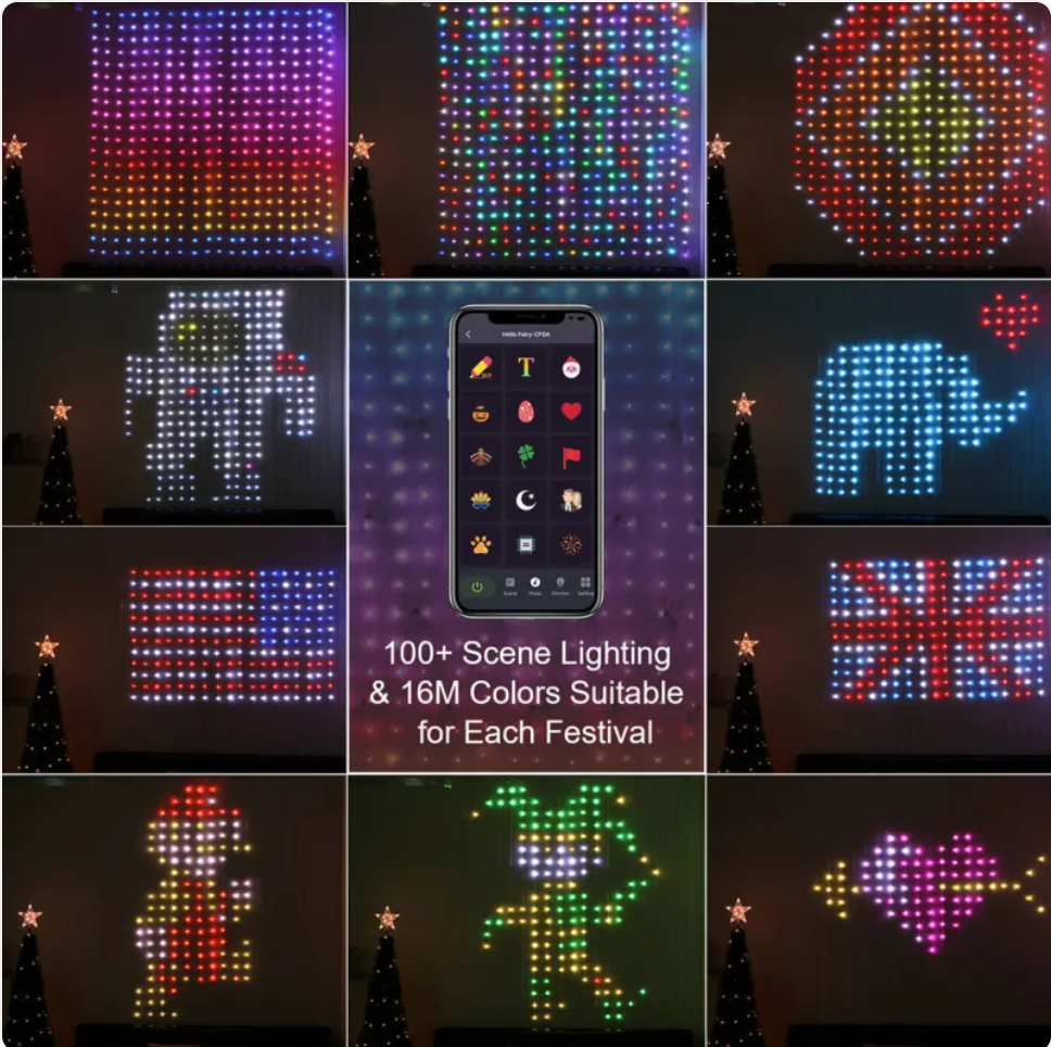 Music-Sync LED Curtain Lights