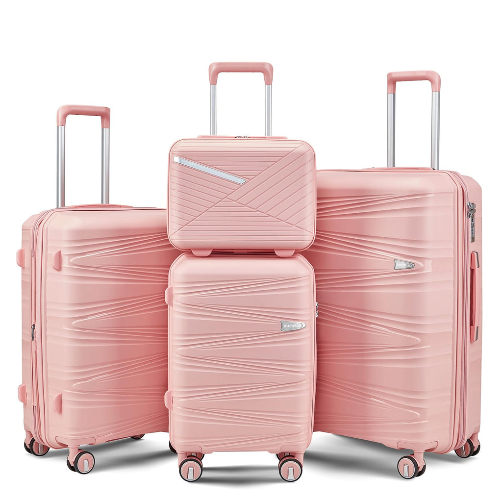 4-Piece Expandable Hard Shell Luggage Set with TSA Lock