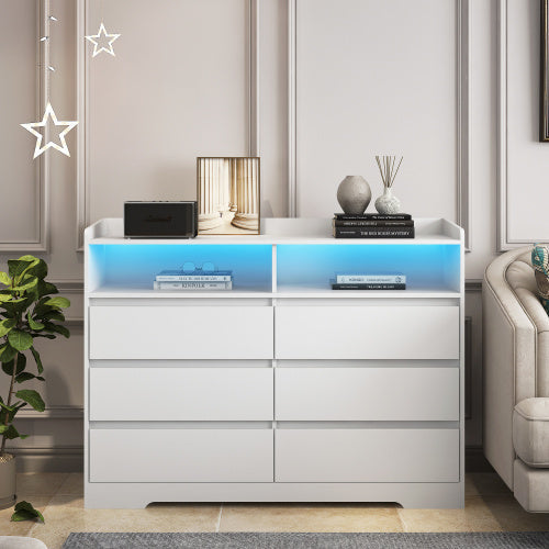 6-Drawer Dresser with LED Lights
