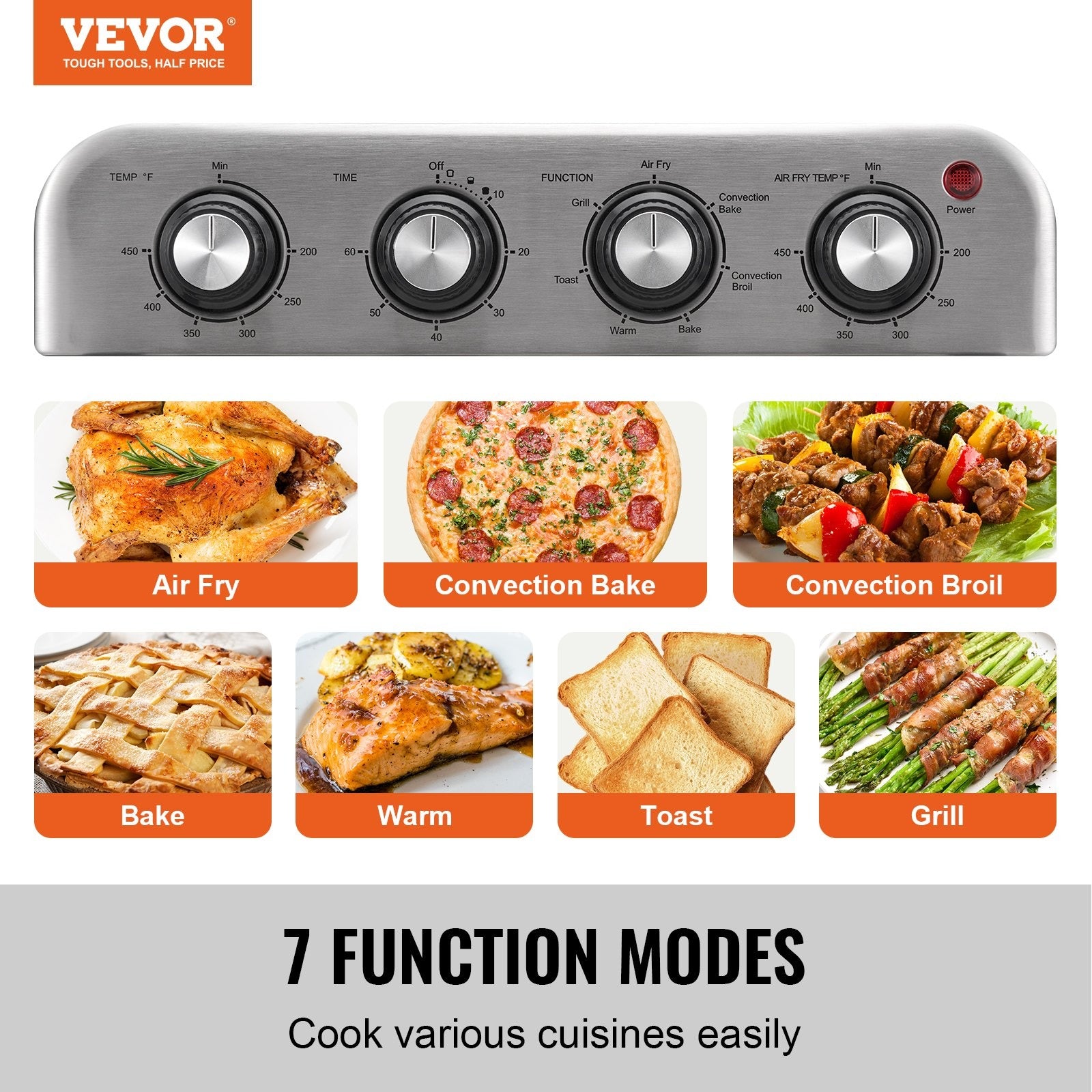 7-in-1 Air Fryer Toaster Oven, 18L, 1700W