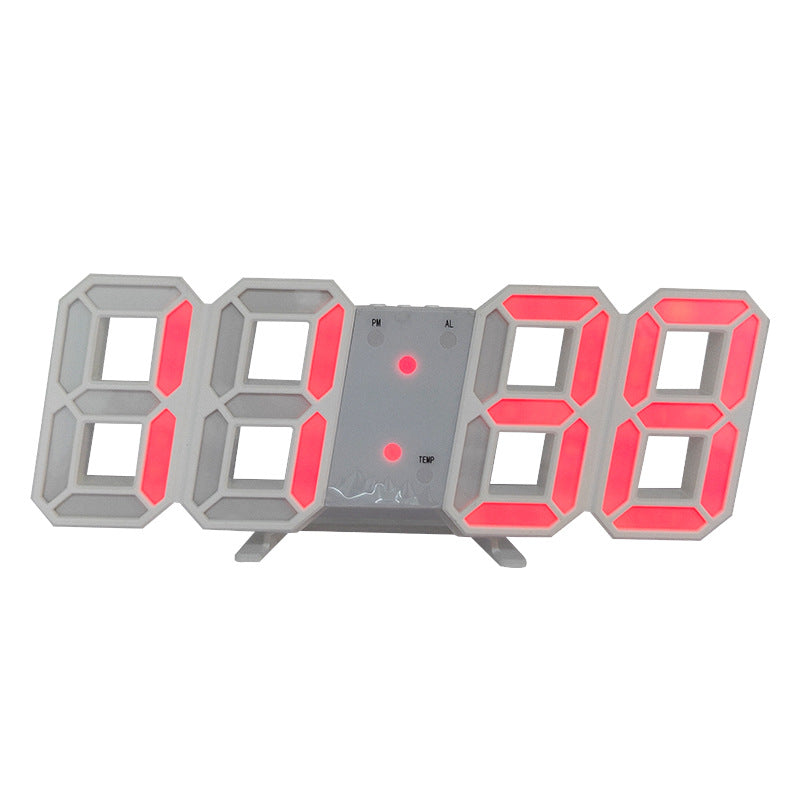 3D LED Digital Wall Clock with Temperature Display