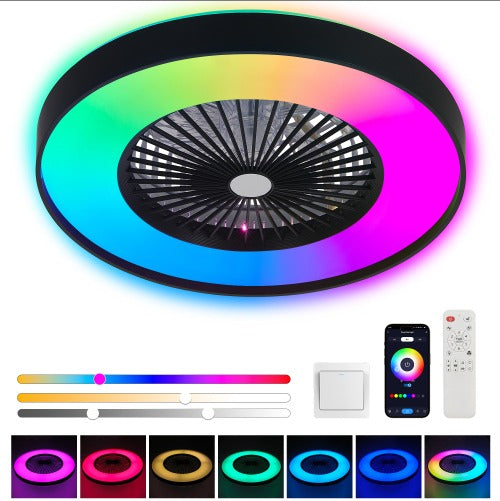 23-Inch Ceiling Fan with LED RGB Light
