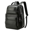 Genuine Leather Business Backpack with USB Port