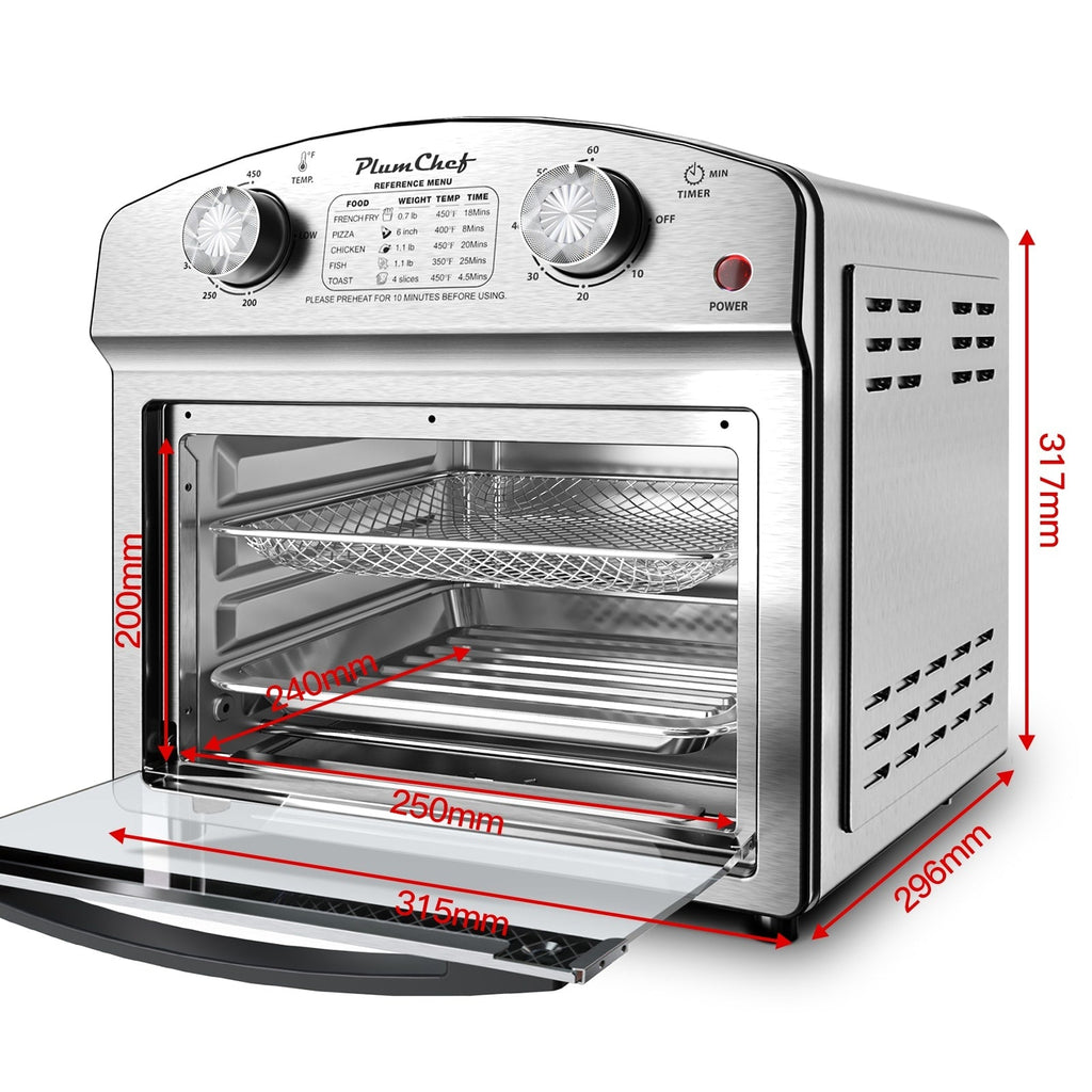 12L Stainless Steel Air Fryer, Dual Knob Control