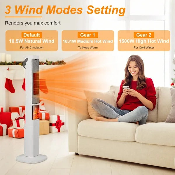 1500W Ceramic Tower Space Heater