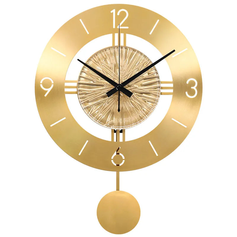 Metal Wall Clock with Pendulum