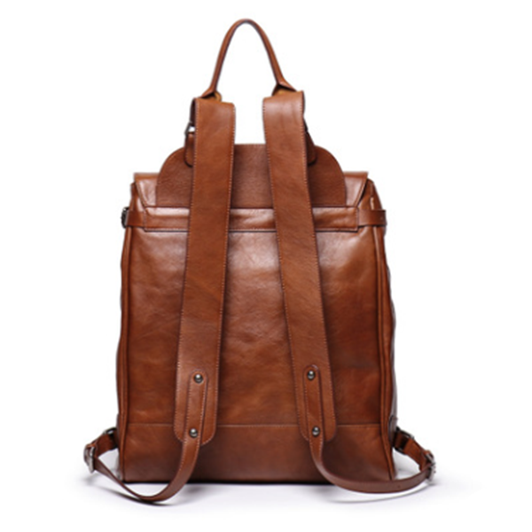 Large Capacity Leather Travel Backpack