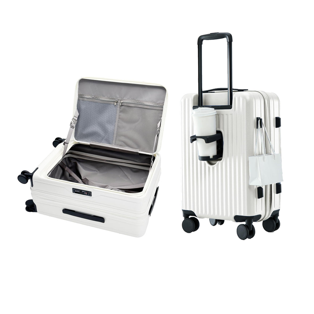 20-Inch Expandable Hardside Carry-On Suitcase with Cup Holder
