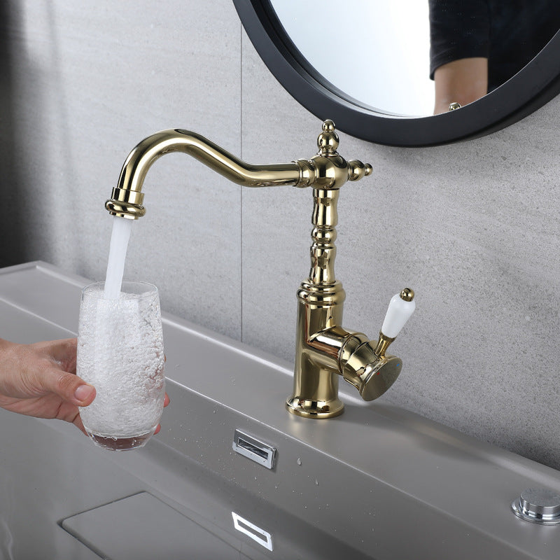 Vintage Gold Rotatable Basin Faucet