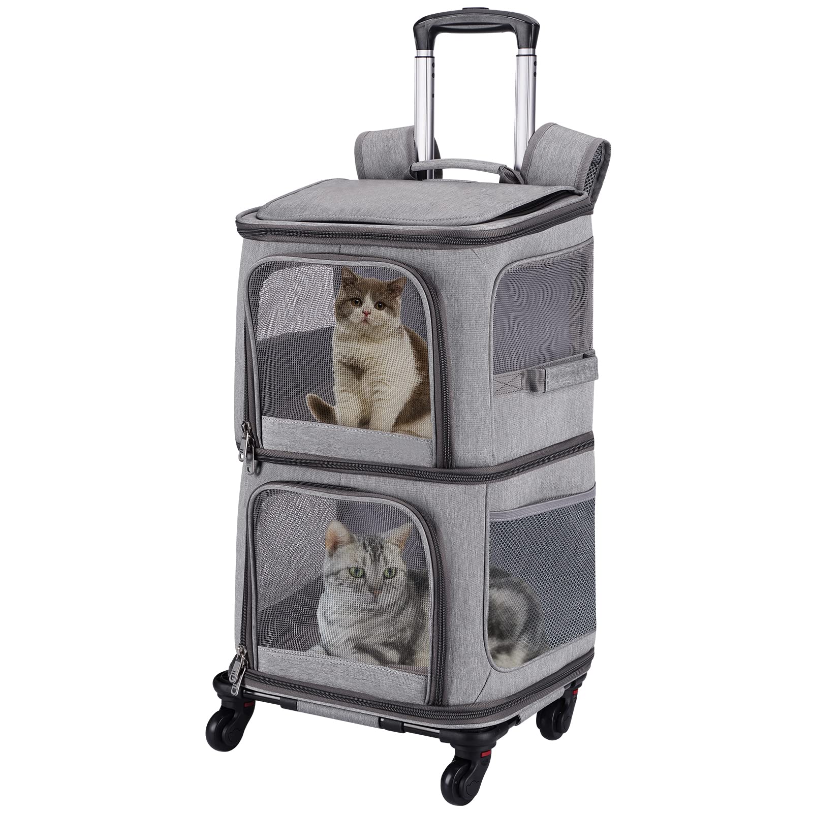 Rolling Double Pet Carrier Backpack