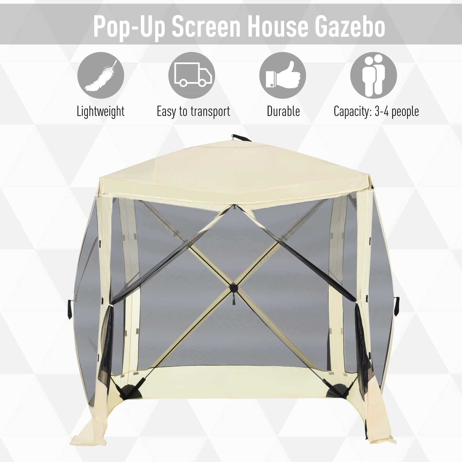 7x7ft Pop-Up Camping Canopy Gazebo Tent