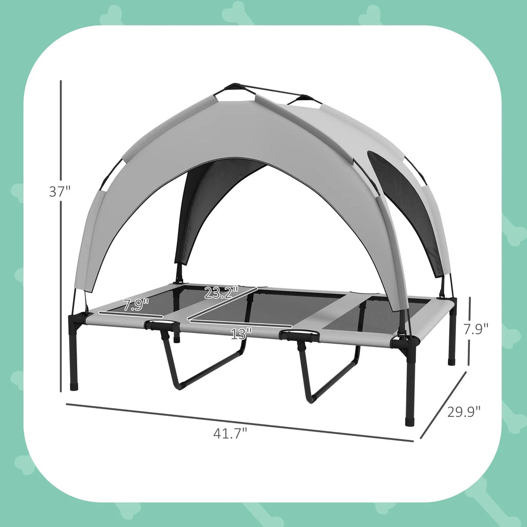 Elevated Outdoor Dog Bed with Canopy