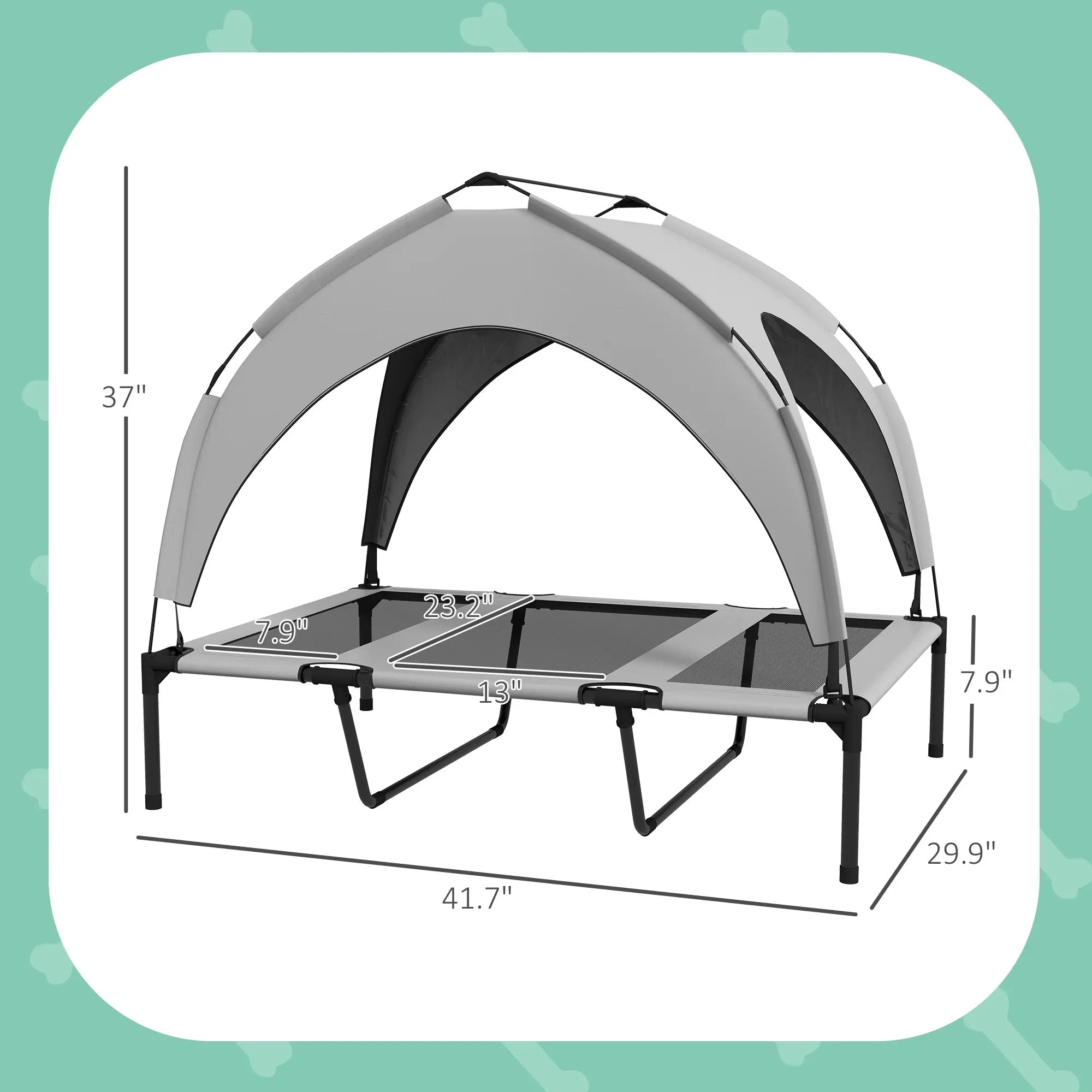 Elevated Outdoor Dog Bed with Canopy