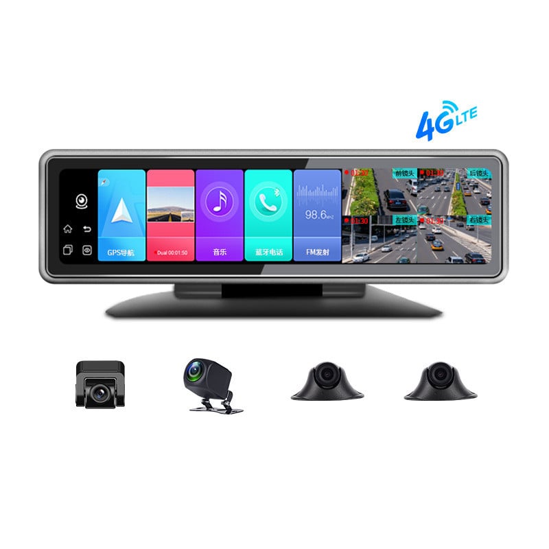 4G Panoramic Rearview Mirror Dash Cam