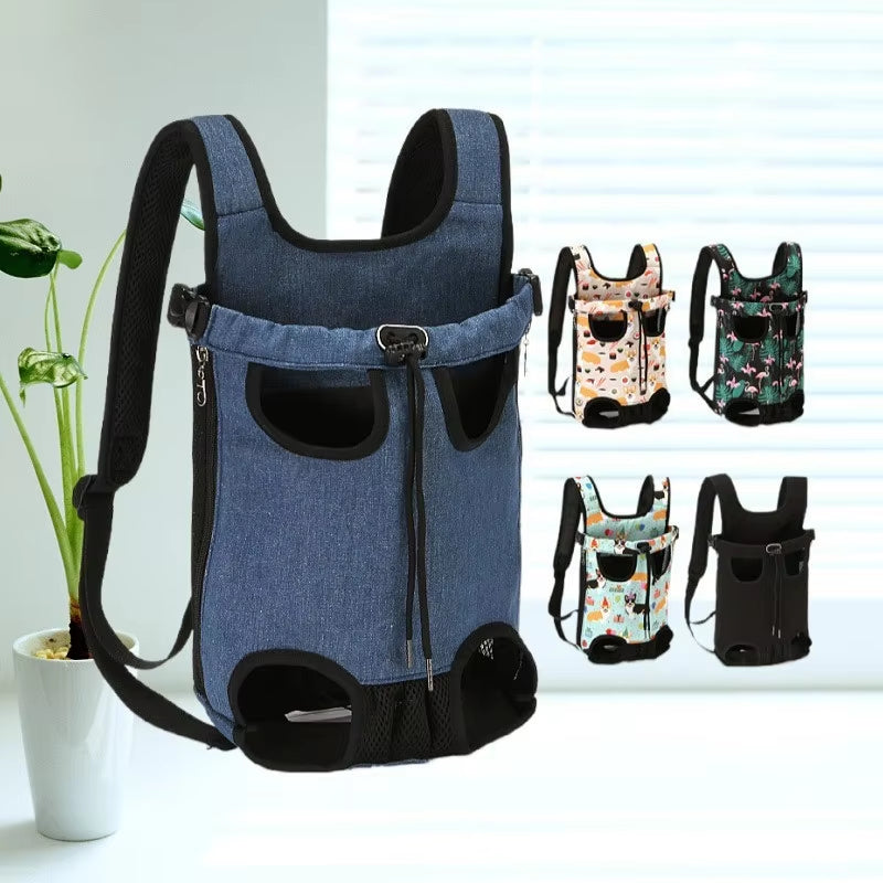 Adjustable Cat Carrier Bag Pet Double Shoulder Backpack