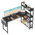 55-Inch L-Shaped Computer Desk with Storage Shelves